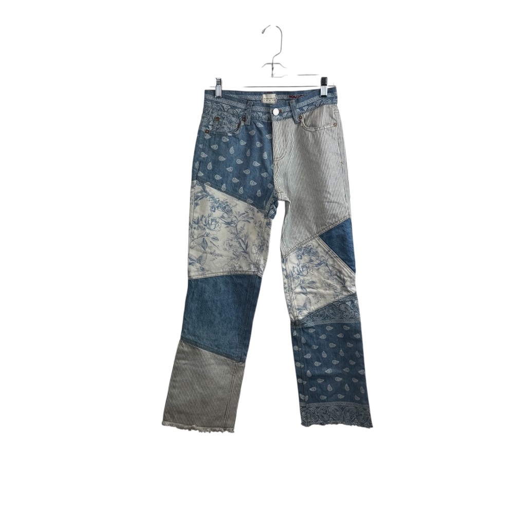 Alice + Olivia Amazing High Rise Patchwork Jeans Sz 25 - Picture 7 of 14